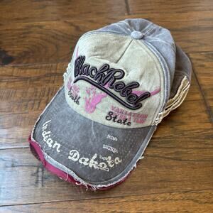 Black Rebel Embroidered Distressed Baseball Unisex Cap